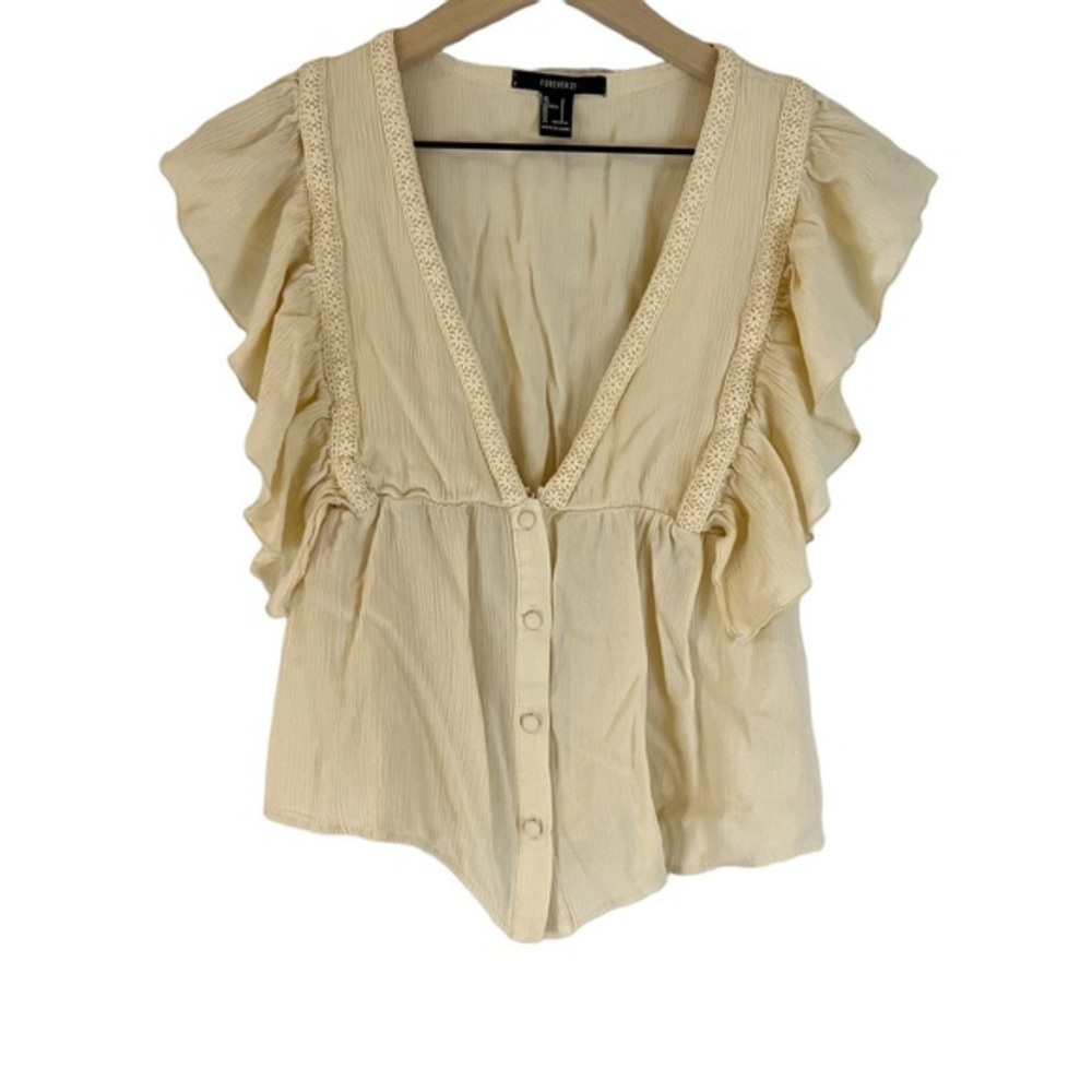 FOREVER 21 peplum V-neck blouse